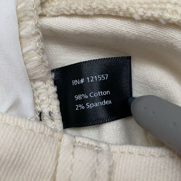 Boston Proper Women's High Rise Cream Jeans with Gold Brown Tan Accents Size 6 - Picture 4 of 10